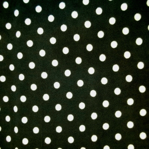 Anti Pill Fleece Fabric - White Spot on Black